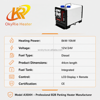 Chauffage d'appoint diesel OkyRie, direct usine, 8-10KW, robuste, à quatre sorties, avec contrôle par application, tout-en-un