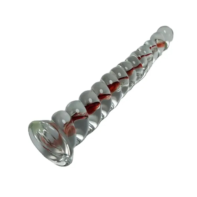 Jouet adulte Twist Glass Massage Crystal Gode Wand Anal Plug pour tissus profonds