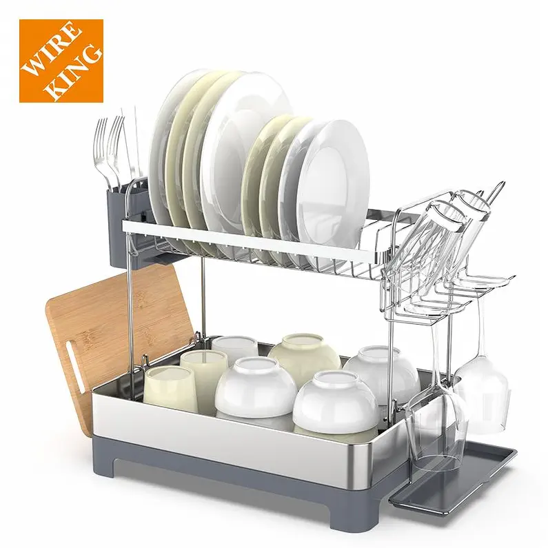 Support de rangement d'armoire sur mesure OEM fil sèche-vaisselle organisateur étagère plaque bol égouttoir sur l'évier séchage égouttoir à vaisselle de cuisine
