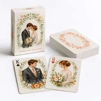 Jeu de cartes personnalisé pour mariage, motif Portrait aquarelle Fleur d'Oranger de Séville, Jeu de cartes artistique pour couple, Cadeau souvenir