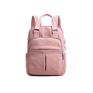 Sac à dos pour ordinateur portable à grande capacité pour femmes, style preppy, avec chargement USB, style décontracté, fermeture souple, doublure en polyester, sac à dos d'école - Product Image 3