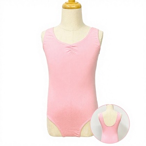 Justaucorps de ballet pour filles, tenue de danse pour enfants, body à larges bretelles, prix de gros, coloré, en coton - Product Image 2