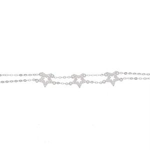 Gold Plated Geometric Charm Jewelry Wholesale Micro Paved Cz Hollow Star Charm Double Chain <strong>Cute</strong> Star <strong>Bracelet</strong> - Product Image 5