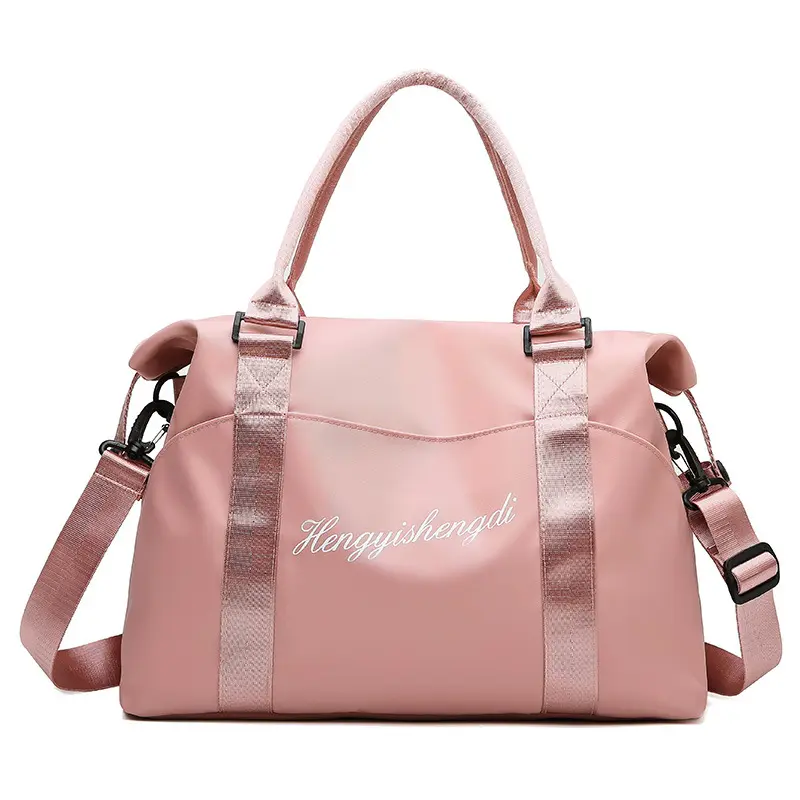 Bolsa de viagem redonda feminina, bolsa de viagem rosa para mulheres