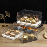 Boîtes à cupcakes transparentes XJH et emballages pour gâteaux et biscuits avec fenêtre, supports pour muffins et dragées, contenants à desserts