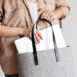 <span class=keywords><strong>Borse</strong></span> Tote in Feltro di <span class=keywords><strong>Lana</strong></span> e Pelle con Manici, <span class=keywords><strong>Borse</strong></span> da Donna di Lusso Classiche per Affari, Moda all'Ingrosso - Product Image 2