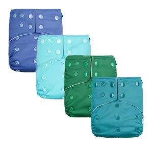 Pannolino di stoffa tinta unita Plus size pannolino di stoffa tascabile pannolino riutilizzabile pannolini per bambini PUL impermeabili all'ingrosso - Product Image 1