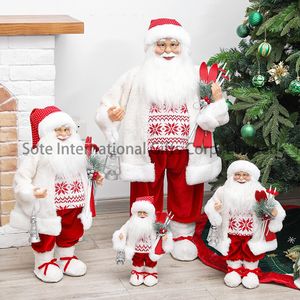 คอลเลกชั่นซานตาคลอสสำหรับตกแต่งในร่มตุ๊กตาซานตาคลอสแบบตั้งพร้อมเครื่องประดับสกี - Product Image 6