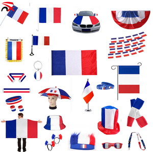Lot de Décorations pour Événements Électoraux en <span class=keywords><strong>France</strong></span> : Drapeaux à Main, Guirlandes, Drapeaux de Voiture et Accessoires pour Fêtes Costumées - Série Drapeau National Français - Product Image 1
