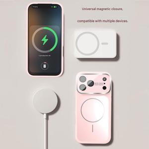 Nouvelle arrivée, coque de téléphone ultra-fine en silicone liquide compatible avec la charge magnétique, coque de téléphone en acrylique avec objectif grand angle pour <span class=keywords><strong>Samsung</strong></span> - Product Image 4