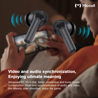 Écouteurs de jeu intra-auriculaires Miccell en gros, Bluetooth 5.4, faible latence, sans fil, suppression du bruit, TWS, pour le gaming