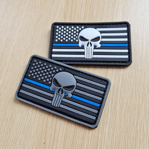 Parche de resina de PVC 3D de alta calidad, ecológico, inalterable, con diseño de la bandera americana, Punisher y Línea Azul, con efecto de goteo y ganchos de lona - Product Image 5