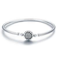 BAGREER SCB059 Beliebte basis kette armreif sunflower weiß gold überzogene armband 925 silber diy armreif frauen schmuck