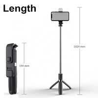 Trépied LED extensible L02s avec télécommande sans fil, lumière de remplissage pour Smartphone, monopode, perche à Selfie