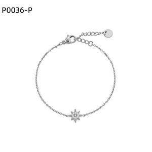 AMY AMY Star สร้อยข้อมือเงินเซอร์โคเนียโซ่ชุบเงินสำหรับผู้หญิงของขวัญเครื่องประดับสไตล์คลาสสิก P0036 - Product Image 1