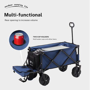 STARRYHEART 220lbs Weight Capacity Foldable <b>Wagon</b> Heavy Duty Folding Utility <b>Garden</b> Cart With Big All Terrain Beach Wheels - Product Image 3