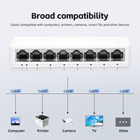 Tshield Switch Gigabit de 8 Puertos y 1000Mbps, RJ45, de Escritorio, Sin Administración, Plug & Play, Hub de Seguridad para Redes LAN Domésticas y de Oficina