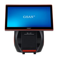 Terminal Punto de Venta al por Mayor, Pantalla Táctil Capacitiva Dual de 15 Pulgadas/15.6 Pulgadas, Caja Registradora con Impresora y Escáner, Sistema POS Todo en Uno