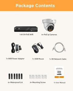 Gwsecu ระบบกล้อง NVR IP แบบปลั๊กแอนด์เพลย์8MP ตรวจจับการเคลื่อนไหวอัจฉริยะพร้อมด้วย6ชิ้น8MP ไฟคู่สีคู่กล้อง IP PoE - Product Image 2