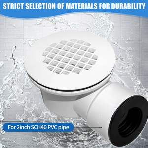 Suministro Directo de Fabricantes Americanos de Desagües para Piso, Conexión de 4 Pulgadas, PVC Moderno, Antiderrames, Antiolores, con Filtro para Cabello - Product Image 4