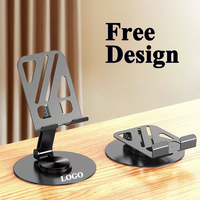 Support de téléphone en alliage d'aluminium personnalisé avec rotation progressive à 3 niveaux, support de téléphone réglable en hauteur et en angle pour diffusion en direct et bureau