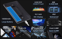Tablet Android 12 MTK 10.1 inci yang Tangguh, Tahan Air IP67, 6+128GB, untuk Pertambangan, Tahan Debu, Kecerahan 1000 Nits, Lingkungan Industri yang Keras
