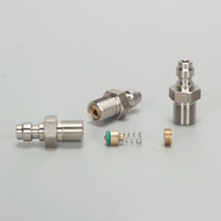 Connecteur rapide 8 mm tête mâle en acier inoxydable avec valve unidirectionnelle, valve haute pression, buse d'admission M10 * 1G1/8Npt