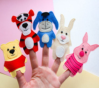 Éducation précoce Animal feutre doigt marionnettes doux en peluche jouets à main pour semblant jouer et préscolaire
