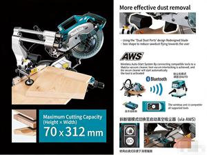 Sierra de corte deslizante inalámbrica de 40 V para perfiles de aluminio, modelo LS002G - Product Image 6