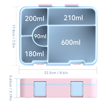 Meilleure vente Nouvel arrivage personnalisé Boîte à lunch Bento en plastique à compartiment hermétique pour bébés enfants et enfants Boîte à collation pour l'école des enfants