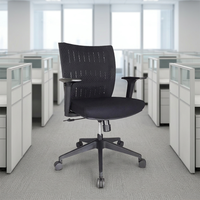 Chaise de bureau exécutive minimaliste à dossier haut, pivotante et extensible, avec support lombaire réglable et accoudoirs réglables en hauteur, pour atelier