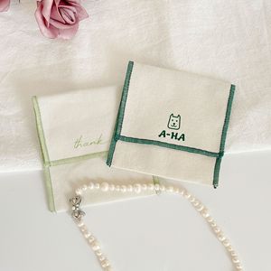 Bolsas de Joyería con Cordón y Logotipo Personalizado de Algodón Orgánico, Bolsas Protectoras con Impresión Serigrafiada <span class=keywords><strong>para</strong></span> Promoción de Pequeñas Empresas - Product Image 2