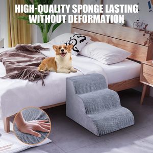 Pet Stairs 3-Step Non-Slip Stable <strong>Dog</strong> Stairs Indoor High Beds Adjustable Trunk Pet Bed <strong>Ramp</strong> <strong>Small</strong> <strong>Dog</strong> for <strong>Dog</strong> <strong>Ramp</strong> - Product Image 3