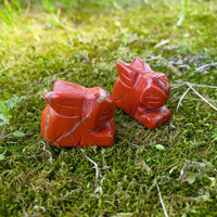Ornement artisanal en agate multicolore HZ en forme de lapin, cristal de guérison en quartz pour la guérison énergétique HZ