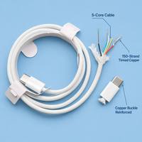 Câble de charge rapide de qualité originale 60W PD USB-C vers USB-C, gaine en nylon tressé, ensemble de câbles de données pour iPhone 15 16 Pro Max