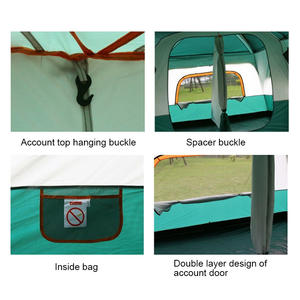 Büyük kamp çadırı 10 12 kişi insanlar su geçirmez çift katmanlı 2 oturma odaları ve 1 salon aile çadır açık yağmur geçirmez çadır - Product Image 3