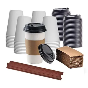Custom Logo Print Disposable Kraft Paper Cups Insulated Takeaway Coffee Paper Cups