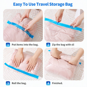 Sacs de compression manuels N-Travel Essential, pas de pompe à <span class=keywords><strong>vide</strong></span> nécessaire, sacs de rangement et organisateurs de bagages (transparents) - Product Image 4