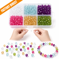 Perles d'accentuation facettées en résine époxy 4 mm, perles lâches avec trou, couleurs Vermilion, Cyan, Charbon, Améthyste, Saphir Paon pour tenues de soirée