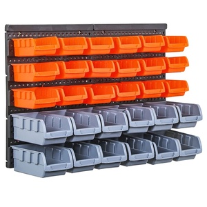 Plastik Stackable Bagian Bin Grosir Sistem Penyimpanan Garasi Pegboard Bin Penyimpanan Plastik Keranjang dan Set Pegboard - Product Image 2