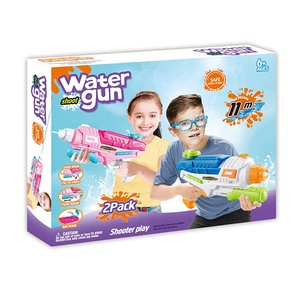QS811-25-26 caja de color de verano al aire libre Juegos al aire libre juego de niños pistola de agua de juguete set de 2 piezas - Product Image 1