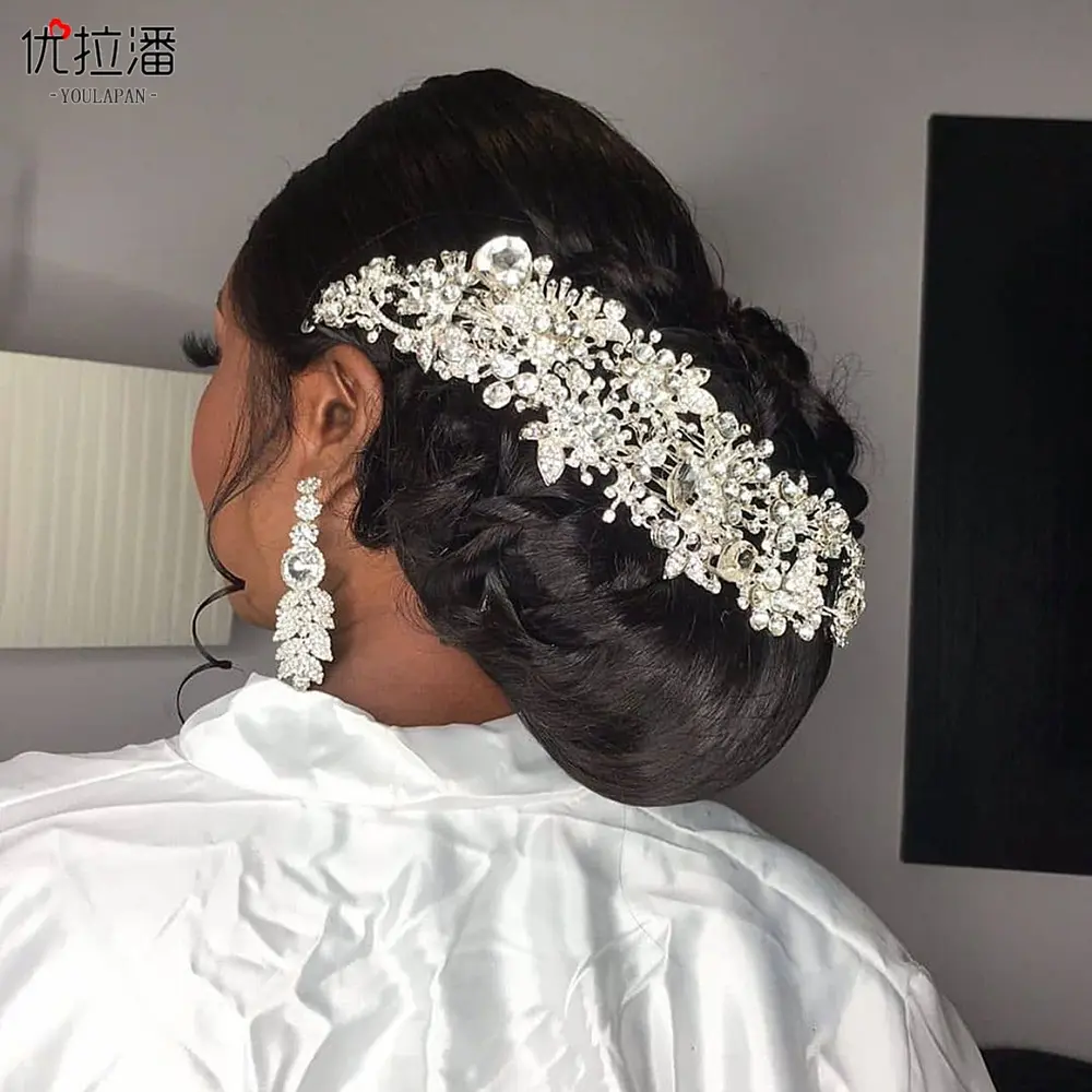 S4229F pettine per inserto da sposa accessorio per capelli in cristallo di diamante fatto a mano accessori per capelli per trucco da sposa tiara