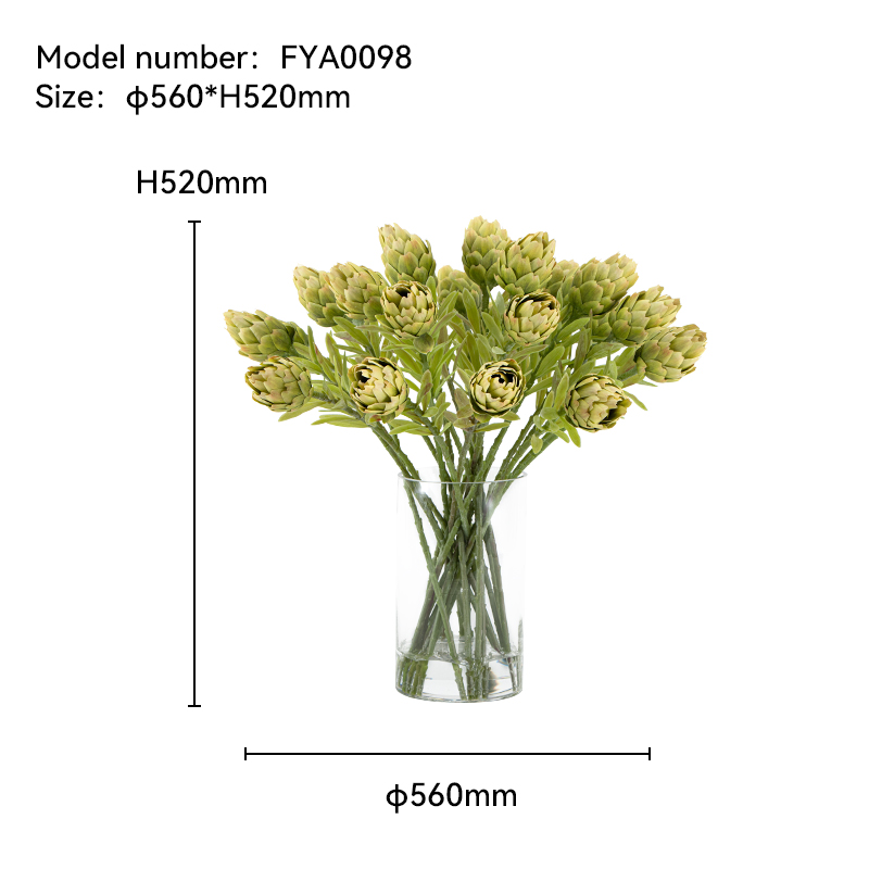 Carciofo Artificiale con Vaso di Vetro - FYA0098