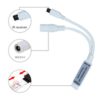 Mini Controlador RGB 5V 12V 24V 6A, Señal PWM de 3 Vías, Control Remoto Inalámbrico IR de 44 Teclas, Atenuador para Tiras de Luces LED de Voltaje Constante