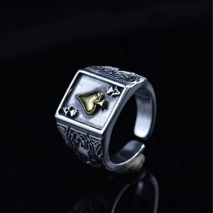 Anello Aperto Regolabile Vintage con Design a Picche, <span class=keywords><strong>Anelli</strong></span> alla Moda per Uomini e Donne - Product Image 3