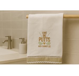 Toalla de Lino para Invitados con Diseño de Golf, Divertida Toalla de Mano para Golfistas, Toalla Absorbente de Lino y Algodón para Baño y Cocina - Product Image 1