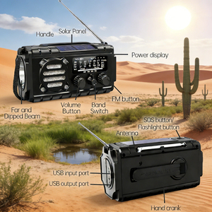 Radio de Emergencia Multifuncional Alecter APH-SR15 con Manivela, Energía Solar, Tipo-C, Receptor NOAA AM/FM/SW, Banco de Energía Portátil - Product Image 6