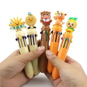 Khuyến Mãi 10 Trong 1 Dễ Thương Con Vật Bé Nhỏ Mười-Màu Ball-Point Pen Với Búp Bê