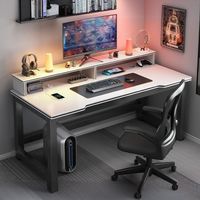 Bureau d'Étude Moderne en Fibre de Carbone Noir en L, Simple et Économique, pour Maison, Salles de Jeux Louées et Bureaux