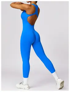 Mono personalizado de alta calidad, ropa activa, transpirable, suave, Yoga, traje de una pieza, ropa de gimnasio elástica, Mono para mujer